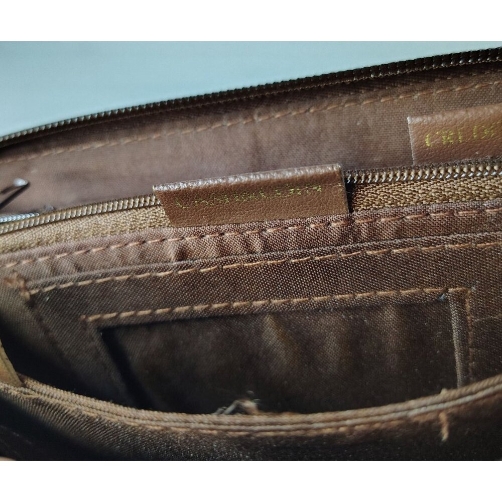 Brown Faux Croc Zip Wallet Vinyl Organizer Credit Card Holder Money Compartment - Picture 11 of 14